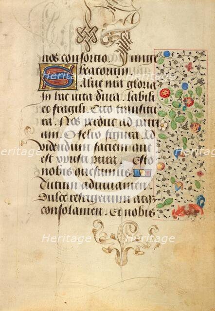 Decorated Text Page; Prayer Book of Charles the Bold, about 1471. Creator: Nicolas Spierinc.