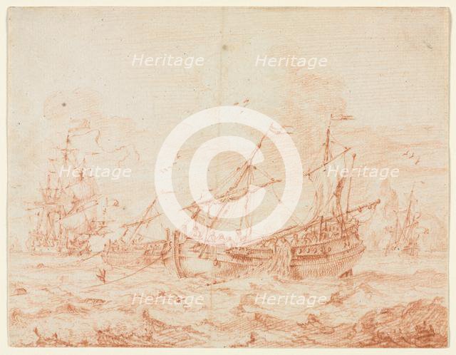 The Herring Bark, first third 1700s. Creator: Sieuwert van der Meulen (Dutch, 1730).