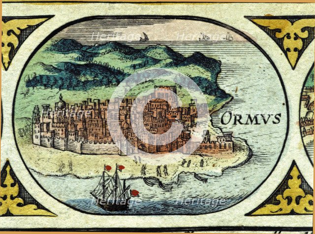 Ormuz, colored engraving from the book 'Le Theatre du monde' or 'Nouvel Atlas', 1645, created, pr…