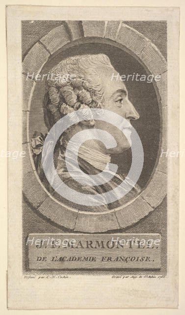 Portrait of Jean-Francoise Marmontel, 1765. Creator: Augustin de Saint-Aubin.