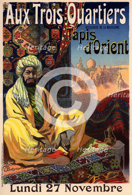 Trois Quartiers - Tapis d'Orient (Poster), 1890s. Artist: Péan, René Louis (1875-1945)