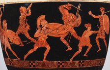 Amazonomachy (Battle of Greeks against Amazons). Lekythos, ca 420-410 BC. Creator: Eretria Painter (active final quarter of the 5th cen. BC.).