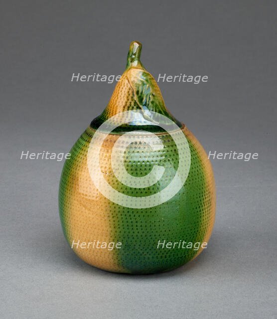 Container in the shape of a pear, Staffordshire, c. 1765. Creator: Staffordshire Potteries.
