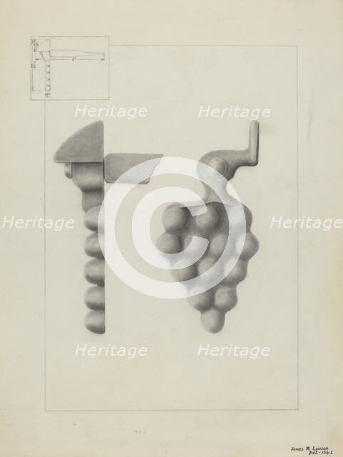 Iron Shutter Fastener, c. 1936. Creator: James M. Lawson.