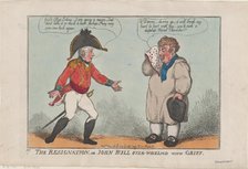 The Resignation, or John Bull Over-Whelmed with Grief, March 24, 1809., March 24, 1809. Creator: Thomas Rowlandson.