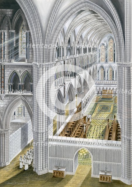 Rievaulx Abbey, early 13th century, (c1990-2010). Artist: Terry Ball.