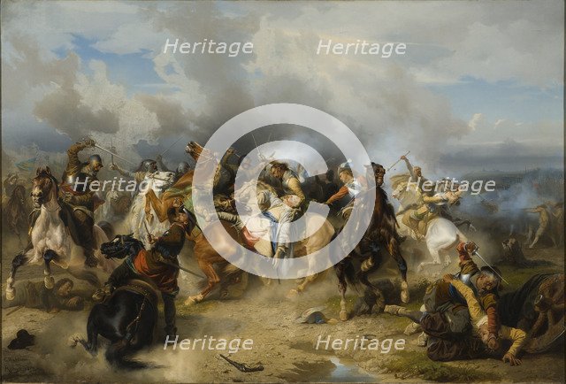 Death of King Gustav II Adolf of Sweden at the Battle of Lützen on 6 November 1632, 1855.