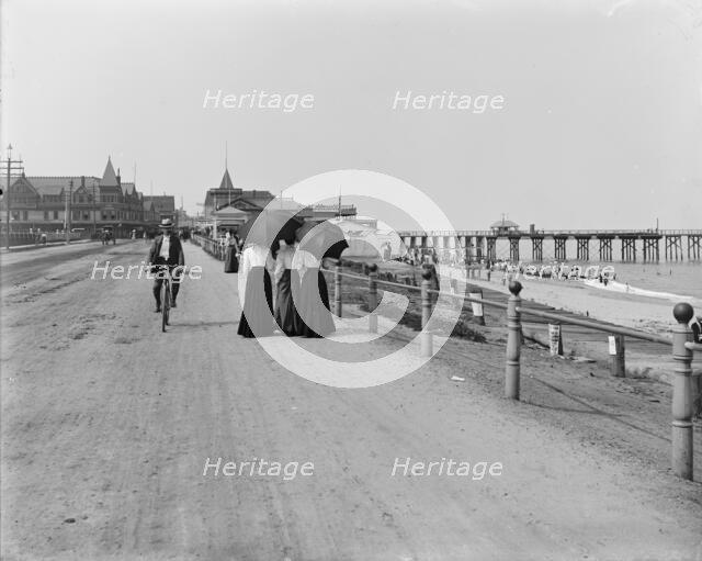 Driveway and beach, Longbranch, between 1900 and 1906. Creator: Unknown.