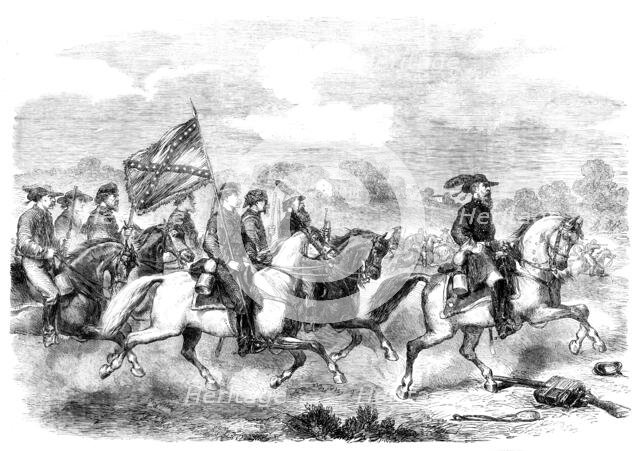 The Civil War in America: General Stuart (Confederate) with his cavalry..., 1862. Creator: Unknown.