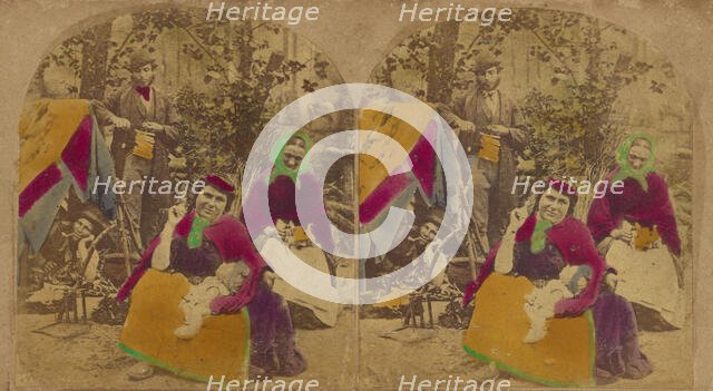 The Gipsy Camp. "A Gipsy's life is the life for me", about 1860. Creator: London Stereoscopic & Photographic Co.