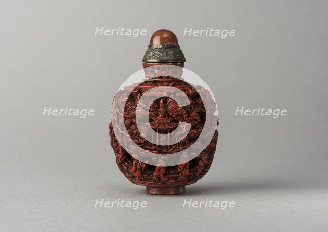 Lacquer snuff bottle, China, Qing dynasty, 1644-1911. Creator: Unknown.