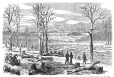 The War in America: winter quarters of the left wing of the Confederate Army on the Rapidan..., 1864 Creator: Unknown.