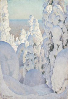 Winter Landscape in Kinahmi, 1923. Creator: Halonen, Pekka (1865-1933).