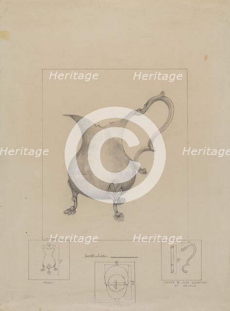 Pewter Pitcher, c. 1942. Creator: Henry Meyers.