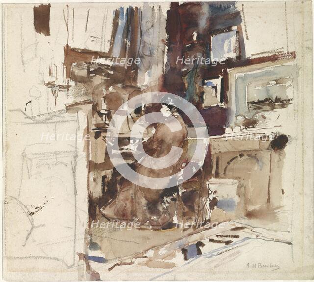 Woman in studio with harmonium, 1867-1923. Creator: George Hendrik Breitner.