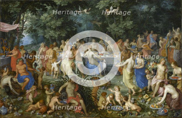 The Wedding of Thetis and Peleus with Apollo and the Concert of the Muses (The Feast of...), 1618. Creator: Balen, Hendrik I, van (1575-1632).