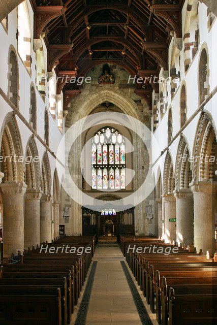 Interior of Wimborne Minster, Dorset. 