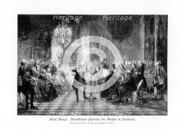 'Fredrick Great Concert At Sanssouci', (1852), 1900.Artist: Adolph Menzel