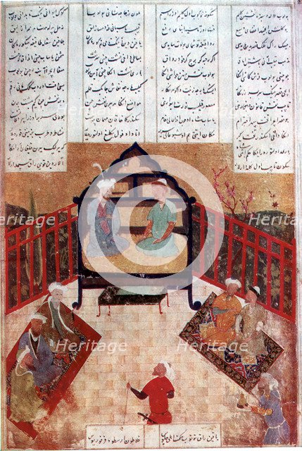 Alexander the Great talking to wise men and scholars, 4th century BC. Artist: Unknown