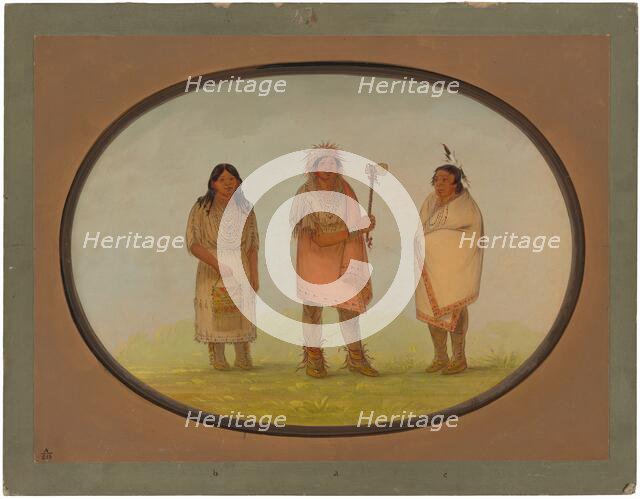 Three Piankeshaw Indians, 1861/1869. Creator: George Catlin.