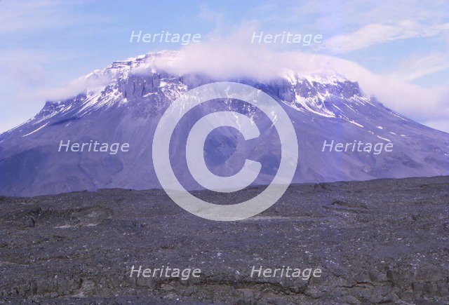 Herdubreid with old lava, Iceland 20th century. Artist: CM Dixon.
