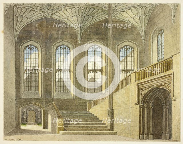 Entrance Hall, Christchurch, Oxford, 1869. Creator: George Pyne.