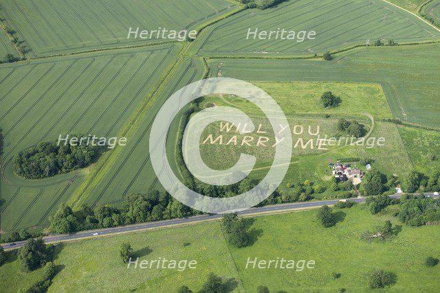 Aerial view of a Will You Marry Me message, Bedfordshire, c2010s(?). Artist: Damian Grady.