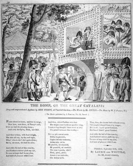 Musical performance at Vauxhall Gardens, Lambeth, London, 1809. Artist: Anon