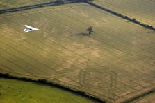 Aeroplane flying over Down Ampney, Gloucestershire, 2006. Artist: Peter Horne.