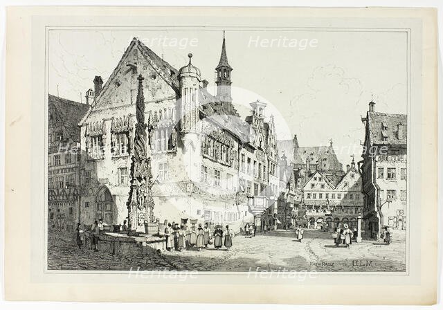 Rath Haus, Ulm, 1833. Creator: Samuel Prout.