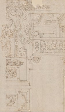 Studies for the trompe-l’oeil decorations of Palazzo Ducale (Palazzo Pitti), Florence, 1636-41. Creator: Agostino Mitelli.