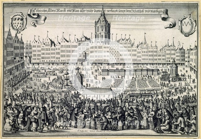 Old Market in Cologne, c. 1660. Artist: Aubry, Abraham (?-1660)