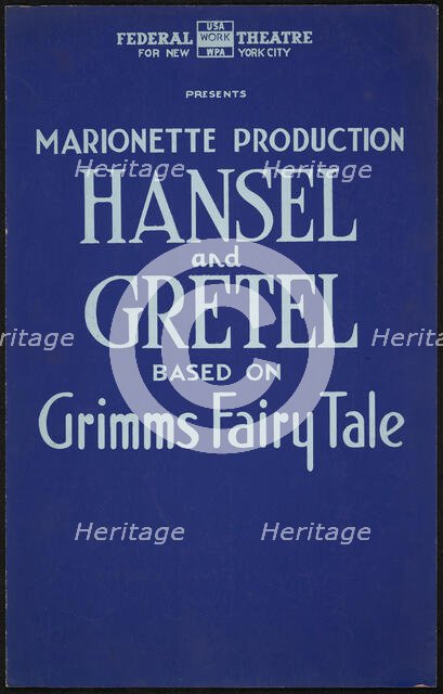 Hansel and Gretel, New York, [1930s]. Creator: Unknown.