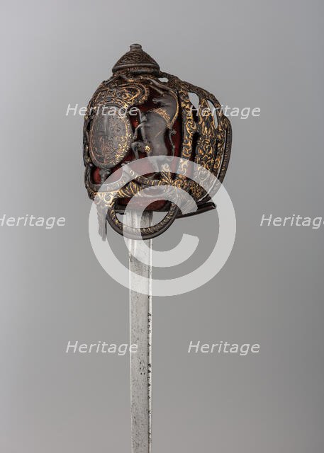 Basket-Hilted Sword, British, ca. 1720-40. Creator: Unknown.