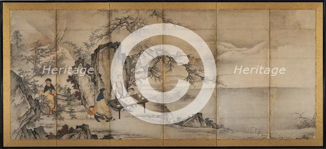 The Four Accomplishments, late 1500s. Creator: Kano Shoei (Japanese, 1519-1592), attributed to.