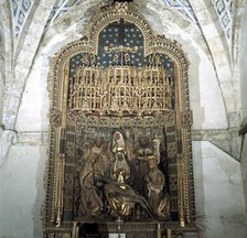Detail of the altarpiece of the Piety, attributed to Felipe Vigarny, in the Church of San Pablo i…