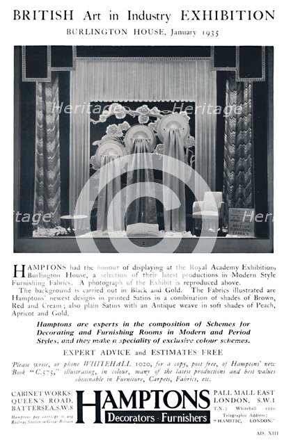 'British Art in Industry Exhibition - Burlington House, January', 1935. Artist: Unknown.