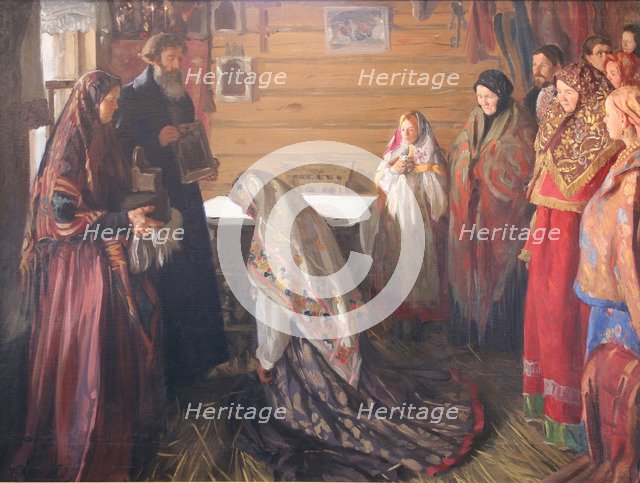 The old rite of blessing the bride in Murom.