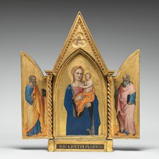 Madonna and Child, with Saints Peter and John the Evangelist, and Man of Sorrows..., c. 1360. Creator: Nardo di Cione.