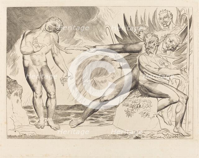 The Circle of the Corrupt Officials; the Devils Tormenting Ciampolo, 1827. Creator: William Blake.