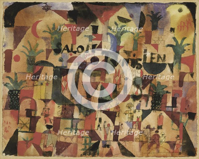 Salon Tunisien (Traffic on the Boulevard Tunis), 1918. Creator: Klee, Paul (1879-1940).