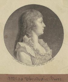 Theodosia Burr, 1796. Creator: Charles Balthazar Julien Févret de Saint-Mémin.