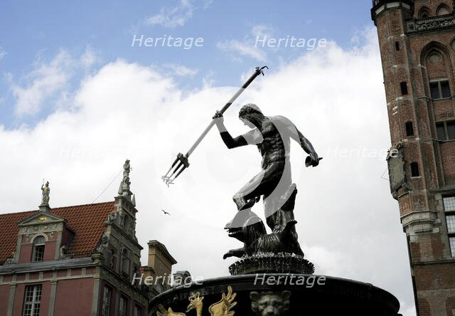 Neptune's Fountain by Abraham van den Block and Piotr Husen, Gdansk, Poland, 2015. Creator: Unknown.