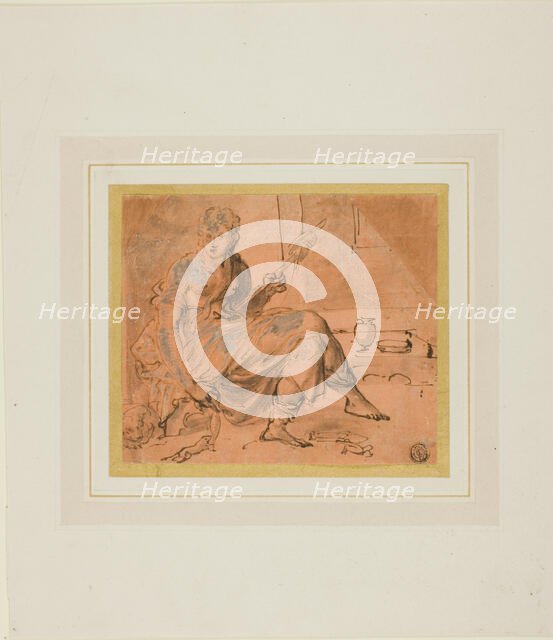 Seated Woman with Spindle, n.d. Creator: Unknown.