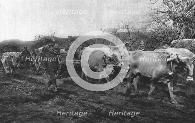 'La Tragedie Serbe; Pierre 1er Karageorgevitch quittante le territoirede la Vieille..., 1916. Creator: Vladimir Betzitch.