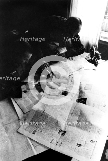 German censorship of the French press, occupied Paris, May 1944. Artist: Unknown