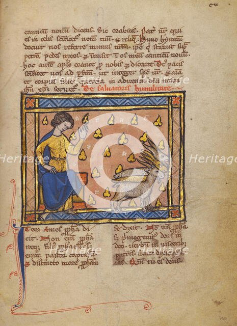 The Prophet Amos; Bestiary, about 1270. Creator: Unknown.