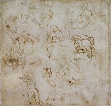 Eight small Figure Studies, c1490-1560. Artist: Michelangelo Buonarroti.