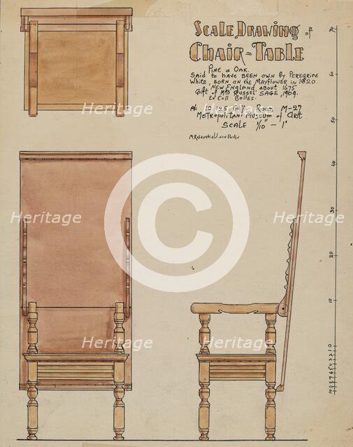 Chair-table, c. 1936. Creator: M. Rosenshield-von-Paulin.