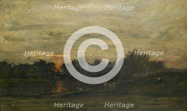Landscape: Sunset, mid 19th century. Artist: Charles Francois Daubigny.
